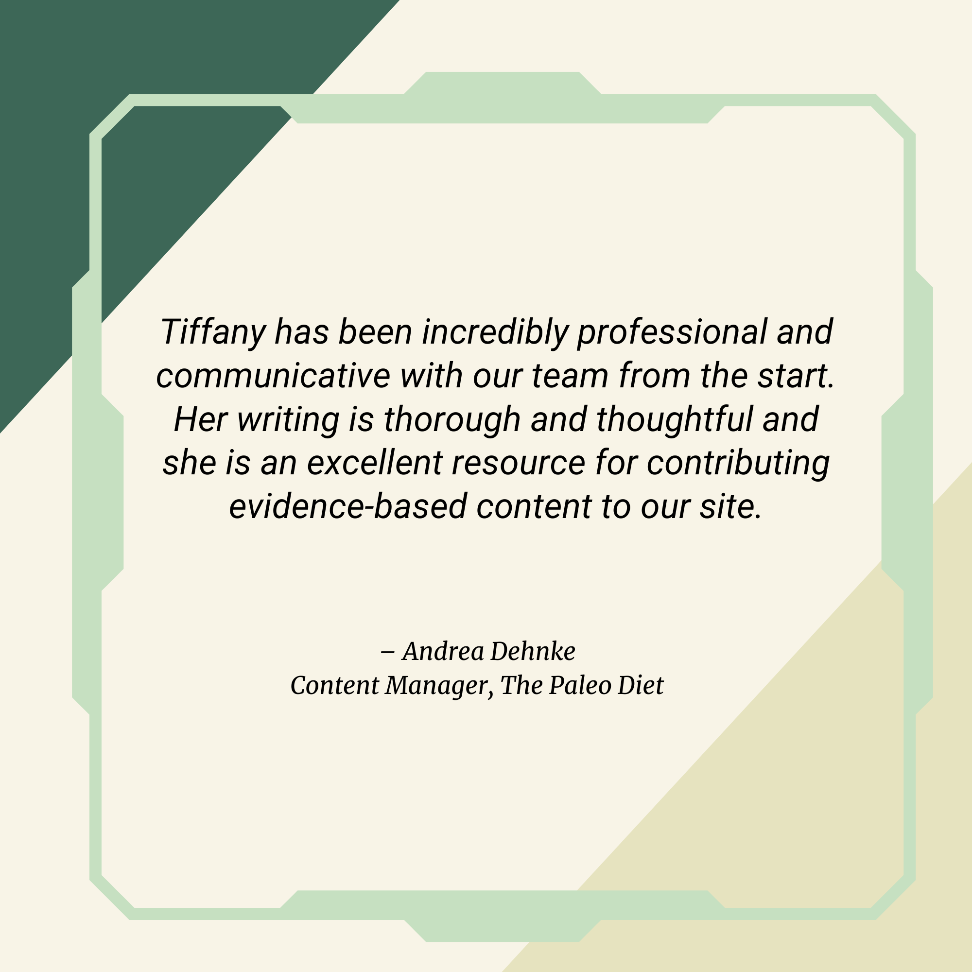 Andrea testimonial Testimonial from Andrea